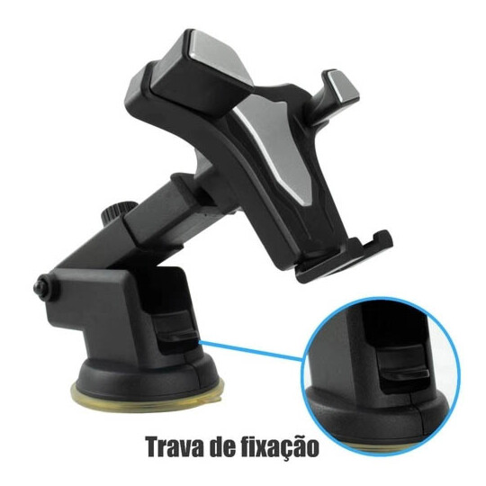 Suporte Veicular para Smartphone e Gps Retrátil Com Base Silicone - JB-720