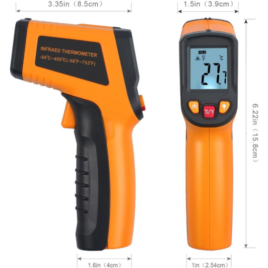 Termômetro Digital Infravermelho Com Mira Laser -50º a 380º C Exbom - 02203 DT-8380