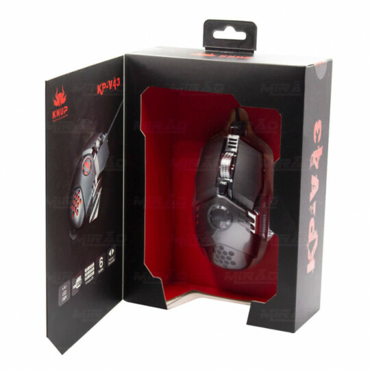 Mouse Gamer LED 6400DPI 6 Botões Knup - KP-V43