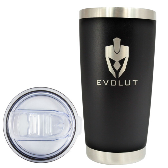 Copo Térmico de Aço Inoxidável 600ml Comum EVOLUT - PRETO