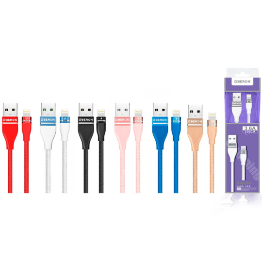 Cabo Carregador Lightning IOS x USB 1 Metro para Celular OBERON - OR-CO02/L1