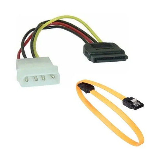 Kit 10 Unidades Cabo Sata Dados + Energia Para HD / SSD / Gravador - C3TECH