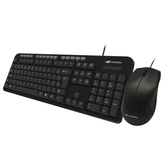 Kit Teclado e Mouse Usb Multimídia C3tech - KT-100BK