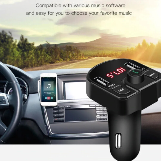 Adaptador Receptor Bluetooth Usb e Carregador para Som de Carro - YT-M9