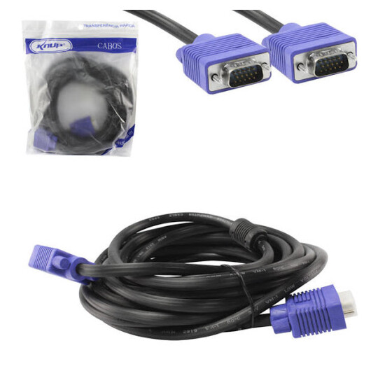 Cabo VGA para VGA de 3 Metros Knup - KP-5002 3M
