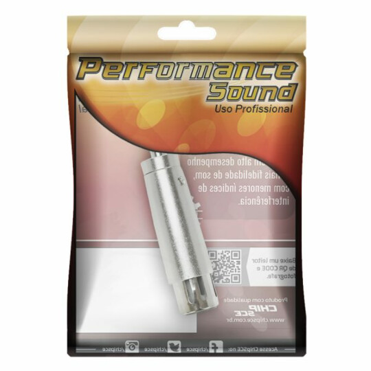 Adaptador P10 Mono para XLR Fêmea Cannon- Metálico - 003-8610
