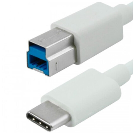 Cabo Tipo C 3.1 + Usb B Macho - 5 Gbps 2 Metros Branco - 018-7475