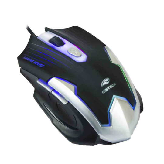 Mouse Gamer Usb Led C3Tech Preto/Prata - MG-11BSI