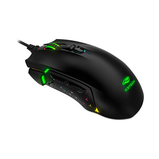Mouse Gamer Usb Led RGB 10.000 Dpi Raven C3Tech - MG-750BK