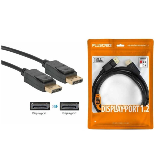 Cabo Displayport para Displayport 2 Metros V12 Plusc - DP1220