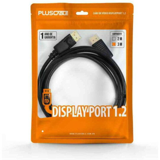 Cabo Displayport para Displayport 3 metros V12 Plusc - DP1230