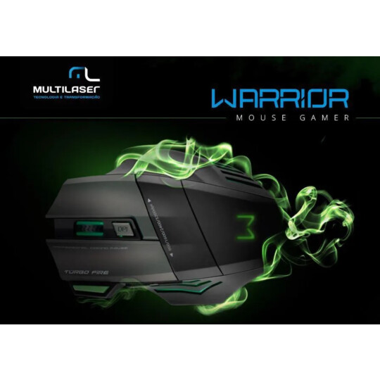 Mouse Gamer Usb Warrior Rayner 3200 dpi 7 Botões Quickfire Multilaser - MO207