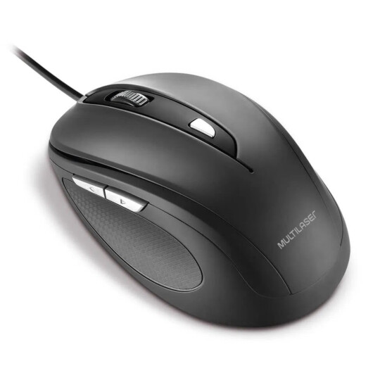 Mouse com Fio Usb Comfort 6 Botões Preto Multilaser - MO241