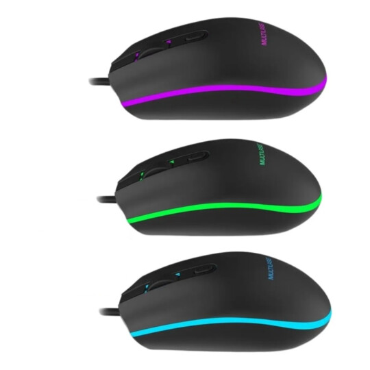 Mouse Gamer Usb 2400dpi com Led 7 Cores - Preto Multilaser - MO298