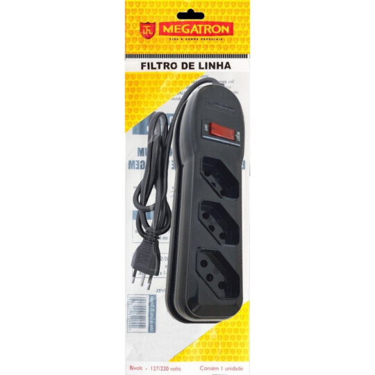 Filtro de Linha com 3 Tomadas Bivolt 1 Metro Circular Megatron - 49
