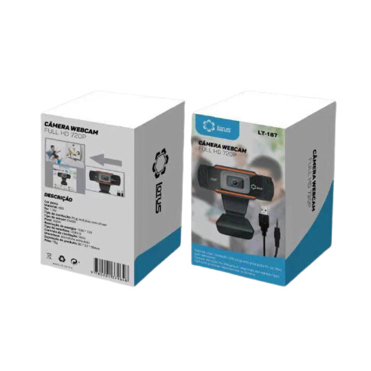 Webcam HD 720p com Microfone Integrado Usb Lotus - LT 187