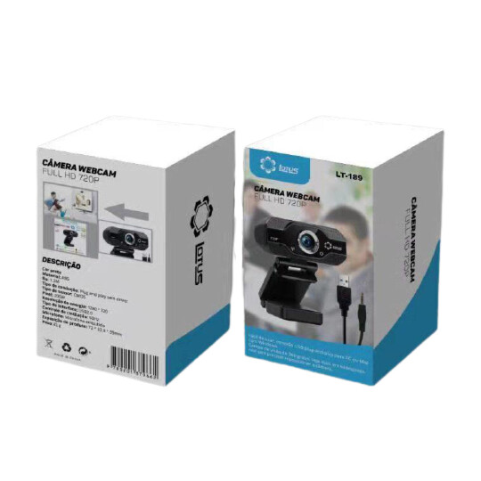 Webcam HD 720p com Microfone Integrado Usb Lotus - LT 189