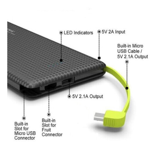 Power Bank Carregador Portátil com cabo V8 5000 mAh Sumexr - SX-952