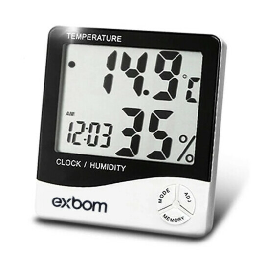 CAIXA FECHADA 50 Unidades Termo-higrômetro Digital para Medição de Umidade e Temperatura LCD Sem Extensor - HTC-1 