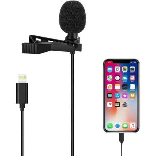 Microfone de Lapela p/ IOS com entrada Lightning para Celulares - LT-MI003