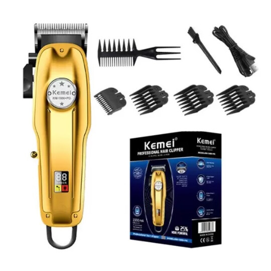Maquina de Cortar Cabelo Kemei sem Fio Profissional - KM-1999+PG