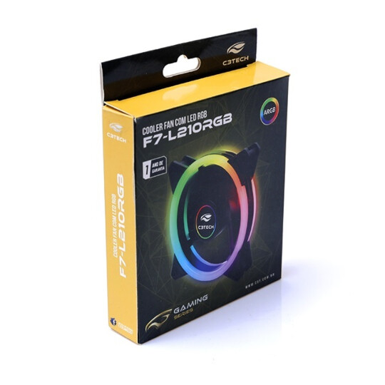 Cooler Fan C3Tech 12cm Com Anel Duplo Led ARGB F7-L210RGB 