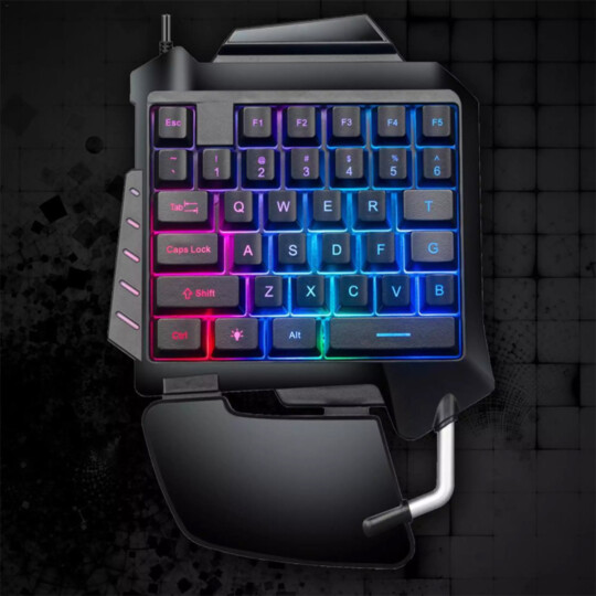 Teclado Gamer Single Hand Led Antighosting Usb - KP-TM006