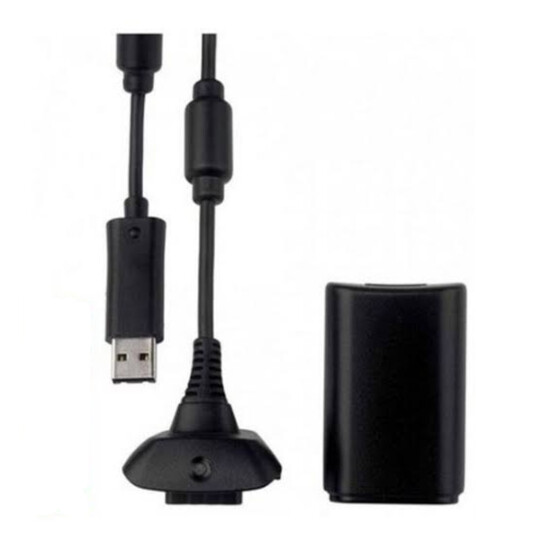 Bateria para Controle Xbox 360 com Cabo Carregador Knup - LB-5123 BN-007
