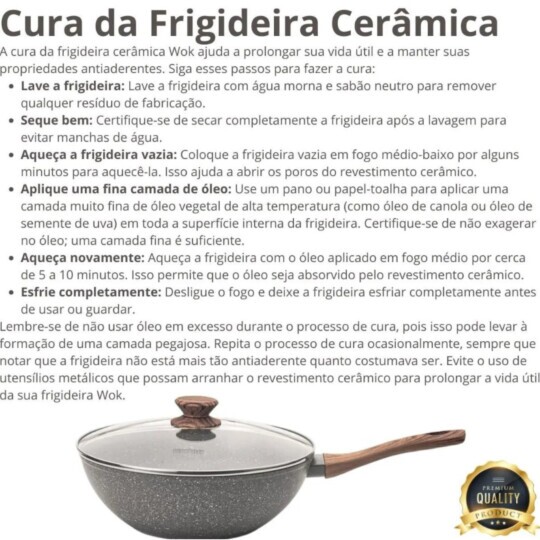 Frigideira Wok Indução Cerâmica Cook 28cm Grafito Mimo Style