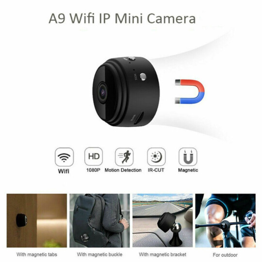  Câmera sem fio Discreta com Visão Noturna e Detecção de Movimento para Interior e Exterior IP A9 LEHMOX - LEY-144
