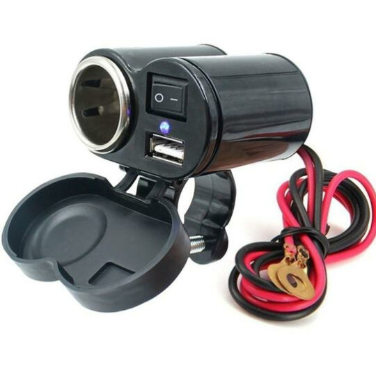 Tomada Usb P/ Moto Carregador Celular Gps Acendedor Cigarro - LEY-203