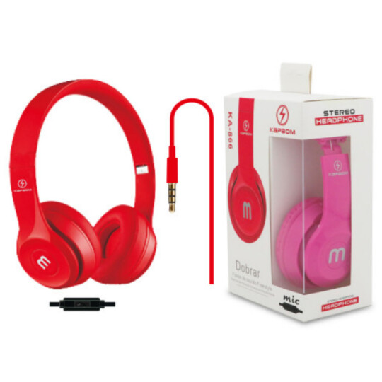 Headphone dobrável com Microfone conexão P2 - KA-866