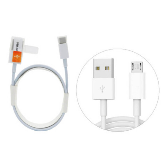 Cabo V8 Usb 3.0 Branco 80cm para Dados e Carregamento - KAP-306-V8
