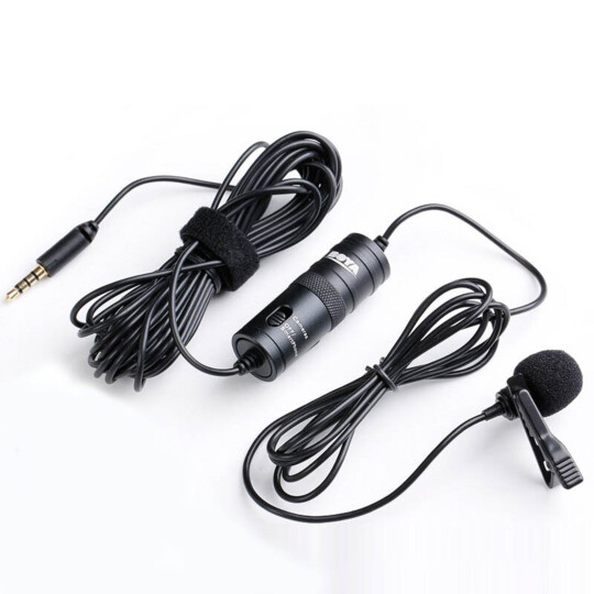 Microfone de Lapela Omnidirecional M1 para Câmera e Celular - BY-M1