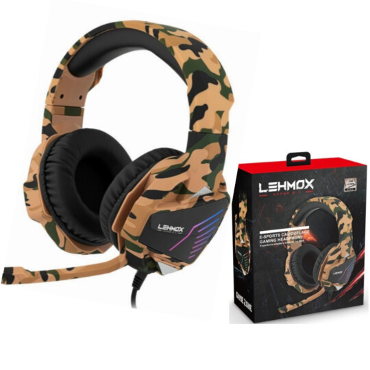 Fone Headset Gamer com Led Rgb 2 P2 3.5mm Lehmox Bege - GT-F12