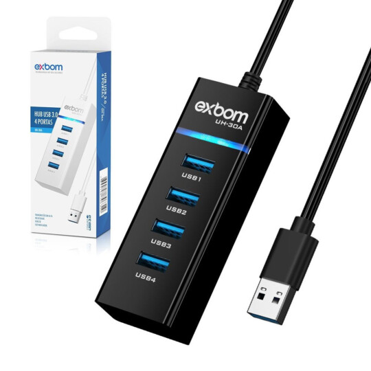 Hub Usb 3.0 com 4 Portas e Led 03780 - UH-30A 