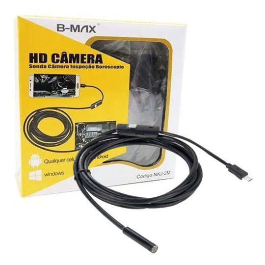 Câmera de Endoscopia Inspeção com Led Boroscópio para Celular e PC - NKJ-2M