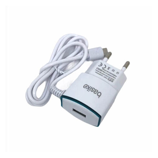 Carregador de Celular Usb 2.1A com Cabo V8 Basike - BACAR-8112-2.1-V8