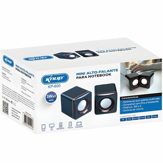 Mini Caixa de Som para Notebook e Computador 3w Knup - KP-600