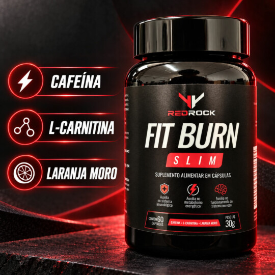 Termogenico Fit Burn Slim Redrock Laranjamoro 60 Caps