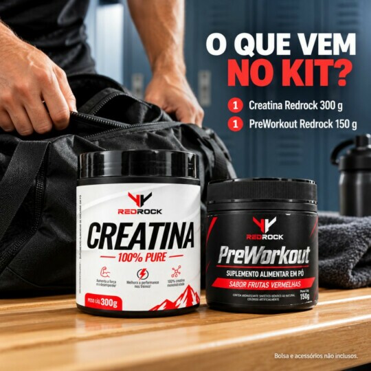 Kit Suplemento Redrock Para Treino Creatina + Pré-treino