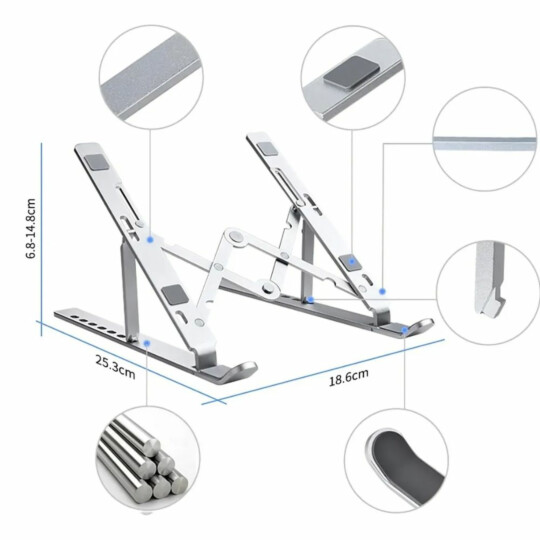 Suporte p Notebook Dobrável Portatil Liga de Aluminio MTG259