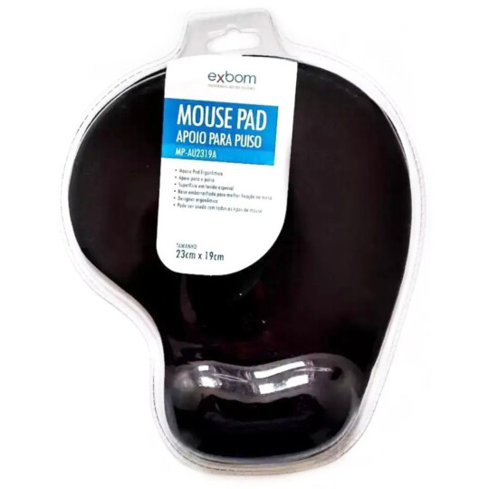 Mouse Pad Ergonômico c/ Apoio de Punho EXBOM - MP-AU2319A