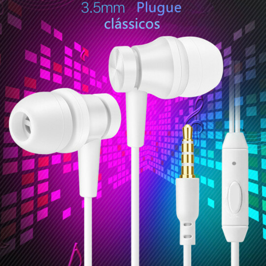 Fone de Ouvido com Fio Conector P2 3,5mm Super Bass Verde - EJ-V06