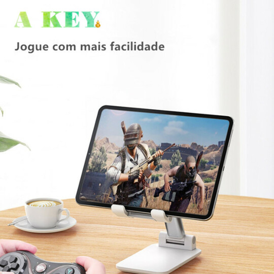 Suporte Para Celular e Tablet Dobrável Ajustável Plástico Verde - JE-24