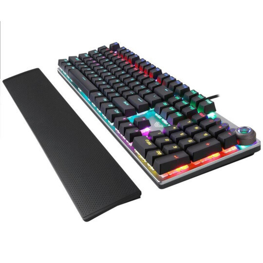 Teclado Gamer Mecânico USB Metal Blacklight LED RGB Aula - F2058