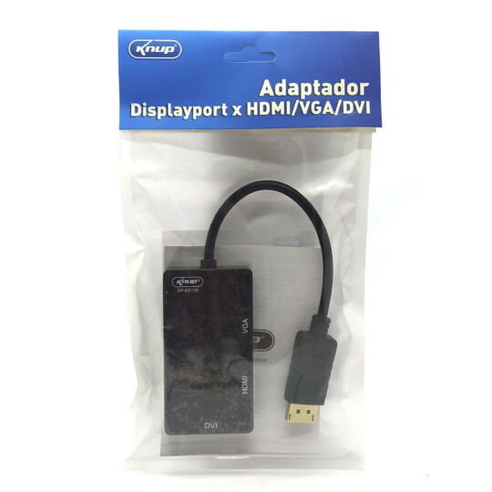 Adaptador Conversor Displayport Para HDMI/VGA/DVI KNUP - KP-AD110
