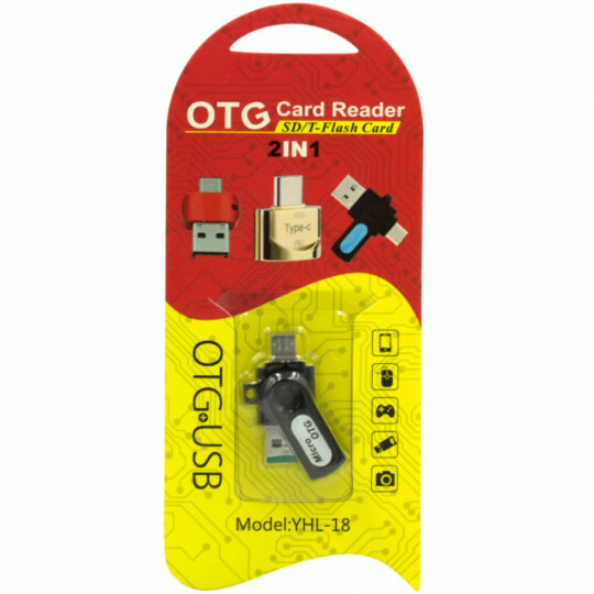 Adaptador Otg com Saída Usb e Leitor de Cartão Sd Sumexr - YHL-18