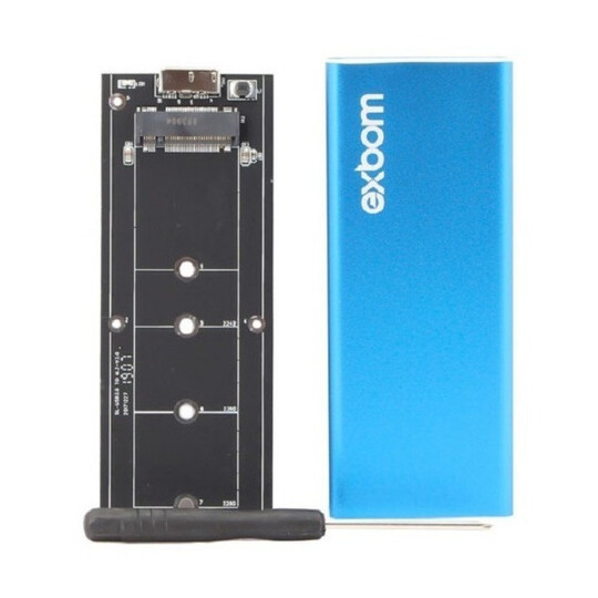 Case Mini Para Hd Ssd M.2 Sata III Ngff Usb 3.0 Alumínio 5 Gbps Exbom - 03385 - CGHD-M2B31