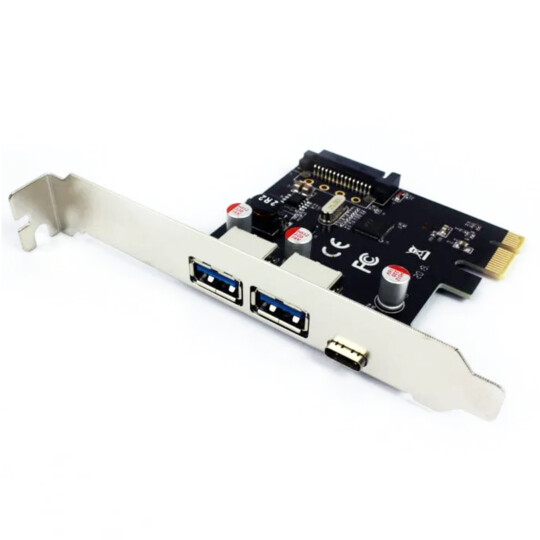 Placa PCI-e 2 Portas USB 3.0 + 1 Porta Type C DEX - DP-33C